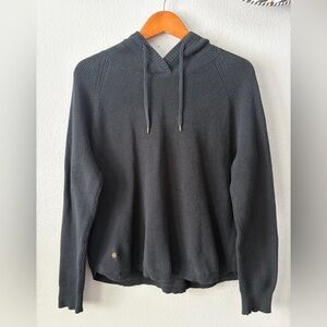 Ralph Lauren Waffle Knit Black Slouchy Crewneck Hooded Sweater Women’s XL